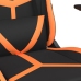 Silla gaming masaje y reposapiés cuero sintético negro naranja