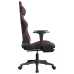 Silla gaming masaje reposapiés cuero sintético negro rojo tinto