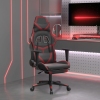 Silla gaming masaje reposapiés cuero sintético negro rojo tinto