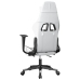 Silla gaming masaje y reposapiés cuero sintético negro blanco