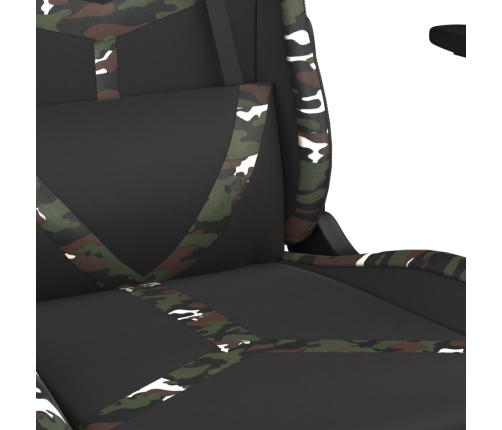 Silla gaming masaje reposapiés cuero sintético negro camuflaje