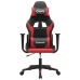 Silla gaming de masaje cuero sintético negro y rojo