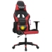 Silla gaming de masaje cuero sintético negro y rojo