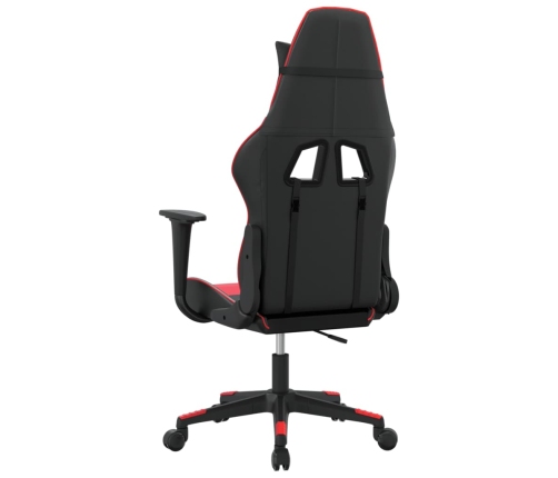 Silla gaming de masaje cuero sintético negro y rojo