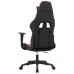 Silla gaming de masaje cuero sintético negro y rojo