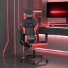 Silla gaming de masaje cuero sintético negro y rojo