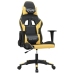 Silla gaming de masaje cuero sintético negro y dorado