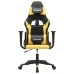 Silla gaming de masaje cuero sintético negro y dorado