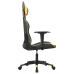 Silla gaming de masaje cuero sintético negro y dorado