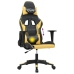 Silla gaming de masaje cuero sintético negro y dorado