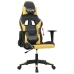 Silla gaming de masaje cuero sintético negro y dorado