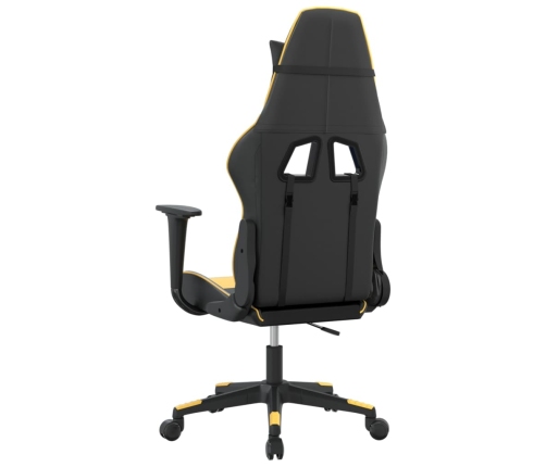 Silla gaming de masaje cuero sintético negro y dorado