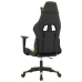 Silla gaming de masaje cuero sintético negro y dorado