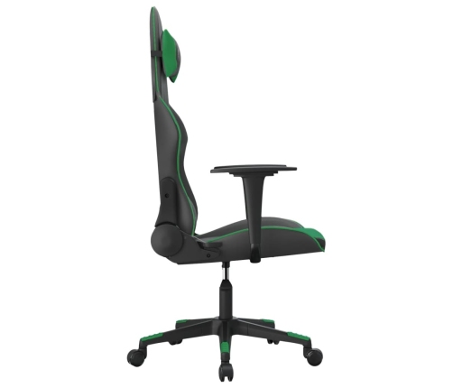 Silla gaming de masaje cuero sintético negro y verde