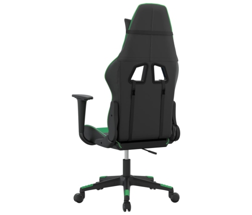 Silla gaming de masaje cuero sintético negro y verde