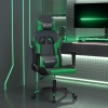 Silla gaming de masaje cuero sintético negro y verde