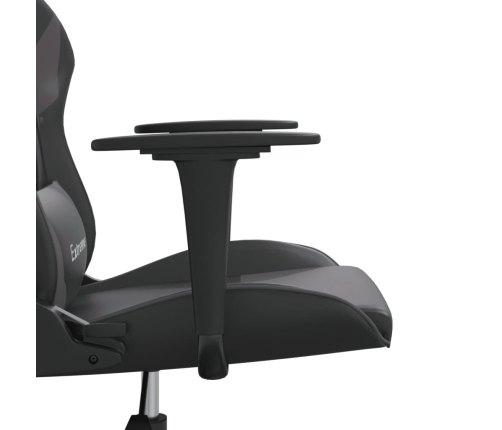 Silla gaming de masaje cuero sintético negro y gris