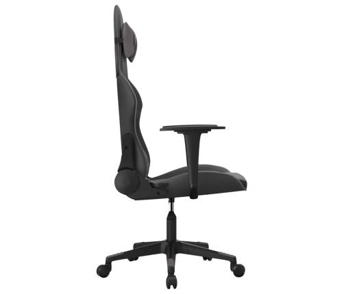 Silla gaming de masaje cuero sintético negro y gris