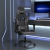 Silla gaming de masaje cuero sintético negro y gris