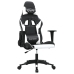 Silla gaming de masaje cuero sintético negro y blanco