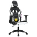 Silla gaming de masaje cuero sintético negro y blanco