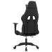 Silla gaming de masaje cuero sintético negro y blanco