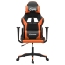 Silla gaming de masaje cuero sintético negro y naranja