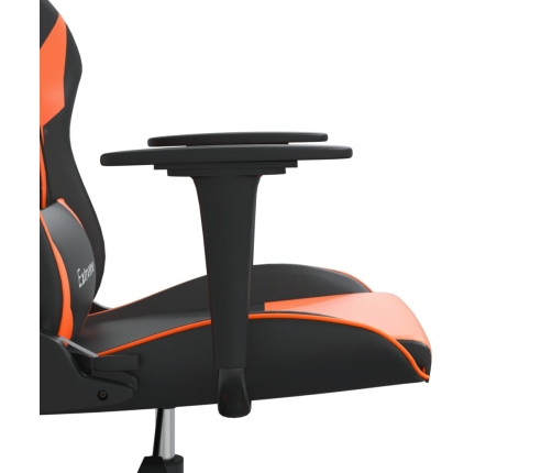 Silla gaming de masaje cuero sintético negro y naranja