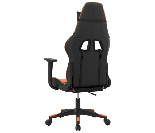 Silla gaming de masaje cuero sintético negro y naranja