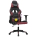 Silla gaming de masaje cuero sintético negro y rojo vino tinto