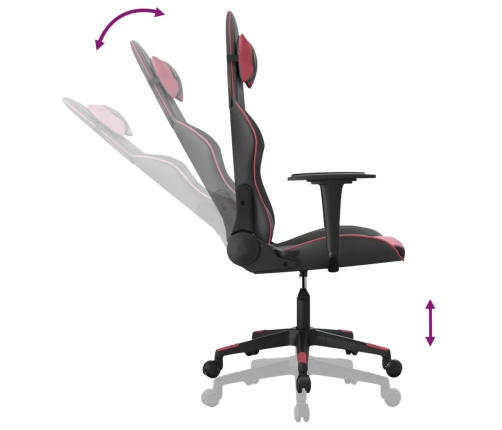 Silla gaming de masaje cuero sintético negro y rojo vino tinto