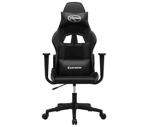 Silla gaming con masaje cuero sintético negro