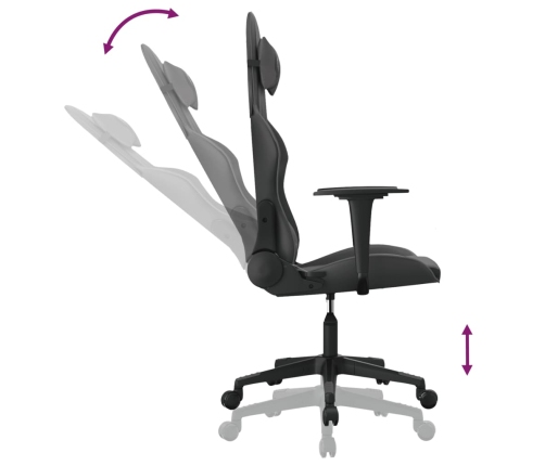 Silla gaming con masaje cuero sintético negro