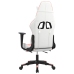 Silla gaming de masaje cuero sintético blanco y rosa