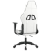 Silla gaming de masaje cuero sintético blanco y negro