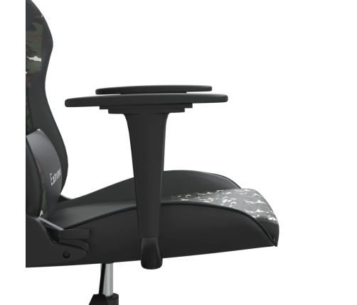 Silla gaming de masaje cuero sintético negro y camuflaje