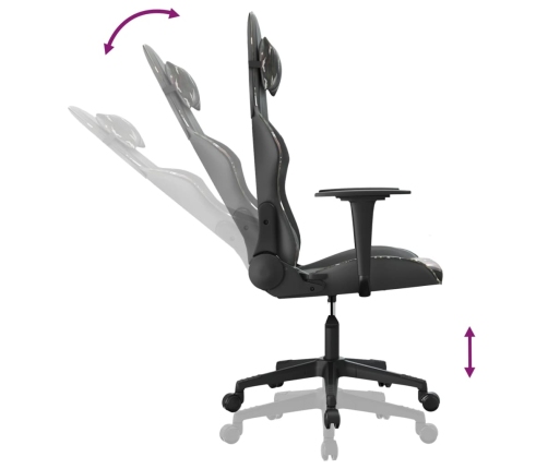 Silla gaming de masaje cuero sintético negro y camuflaje