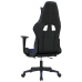 Silla gaming de masaje y reposapiés cuero sintético negro azul