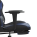 Silla gaming de masaje y reposapiés cuero sintético negro azul