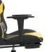 Silla gaming masaje y reposapiés cuero sintético negro dorado