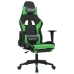 Silla gaming de masaje y reposapiés cuero sintético negro verde