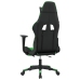 Silla gaming de masaje y reposapiés cuero sintético negro verde