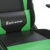 Silla gaming de masaje y reposapiés cuero sintético negro verde