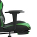 Silla gaming de masaje y reposapiés cuero sintético negro verde