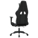 Silla gaming masaje y reposapiés cuero sintético negro blanco