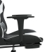 Silla gaming masaje y reposapiés cuero sintético negro blanco