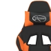 Silla gaming masaje y reposapiés cuero sintético negro naranja