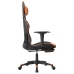 Silla gaming masaje y reposapiés cuero sintético negro naranja