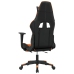 Silla gaming masaje y reposapiés cuero sintético negro naranja