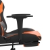 Silla gaming masaje y reposapiés cuero sintético negro naranja